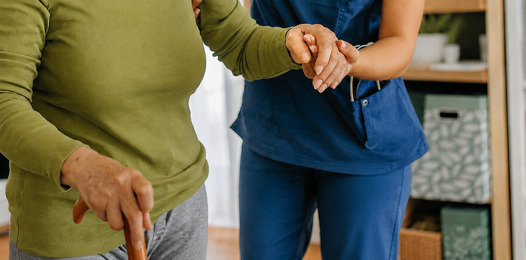 Caregiver assisting an elderly person